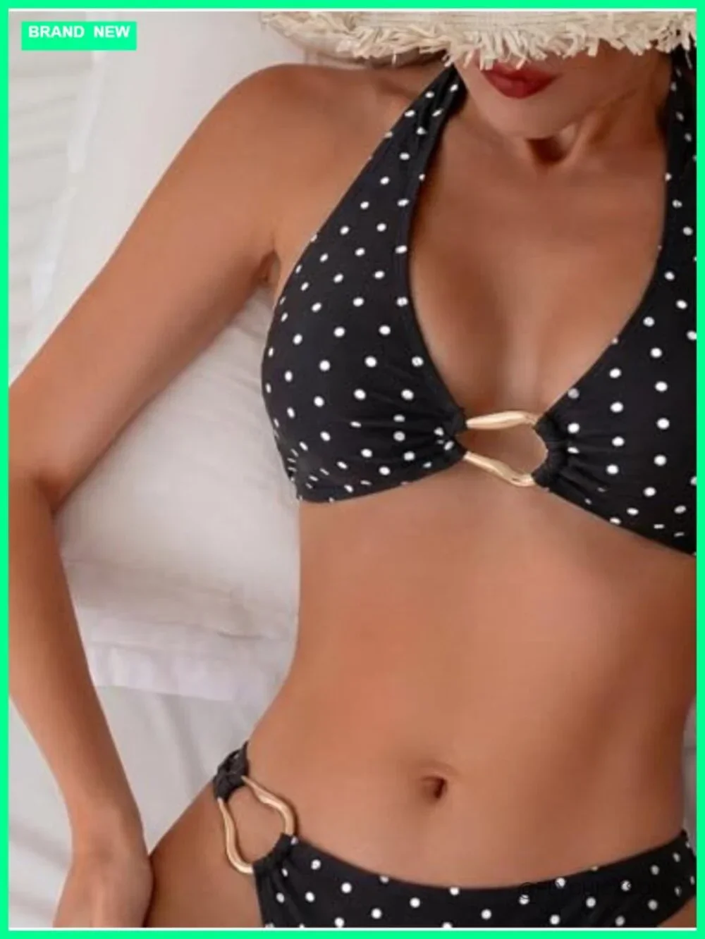 Women's Halter V Neck Bikini Set Push Up Padded Cheeky Two Piece Swimsuit 80%